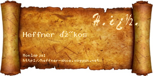 Heffner Ákos névjegykártya